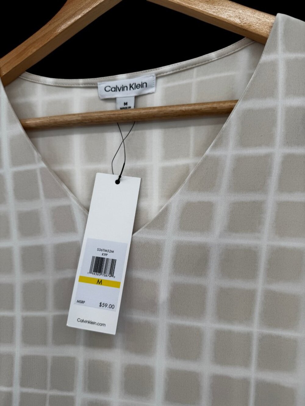 Calvin Klein Silver Logo Short Sleeve Top - Picture 3 of 5